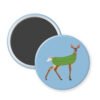 Light blue dildo pun magnet with funny image of a doe deer with a dill pickle body.