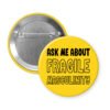 Yellow button with text 'Ask me about Fragile Masculinity' on a white background