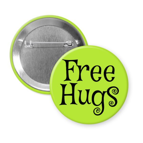 Green button badge with 'Free Hugs' text.