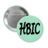 Mint button with 'HBIC' text on a white background
