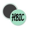 Mint magnet with 'HBIC' text on a white background
