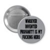 Grey pinback button