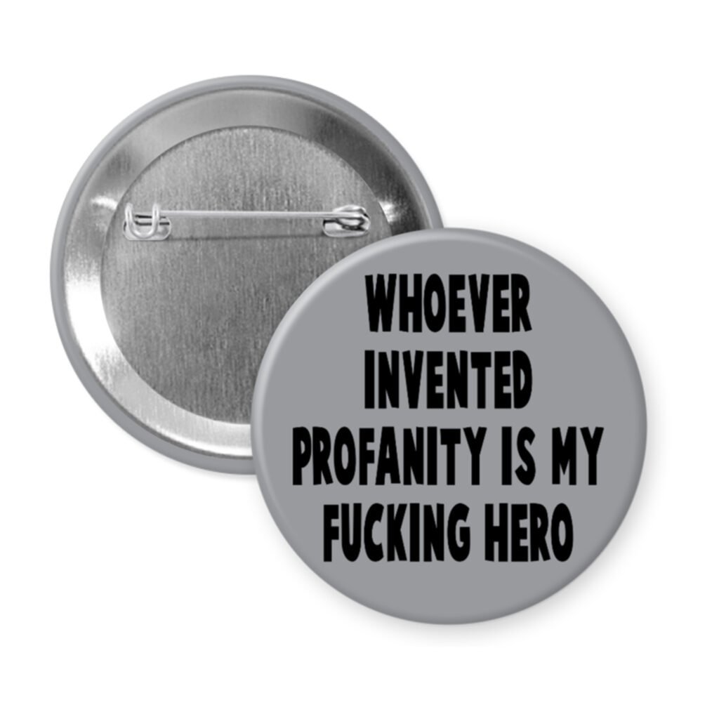 Grey pinback button