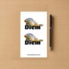 Sticker sheet featuring two large carp fish stickers with the word “Diem” printed across each fish.